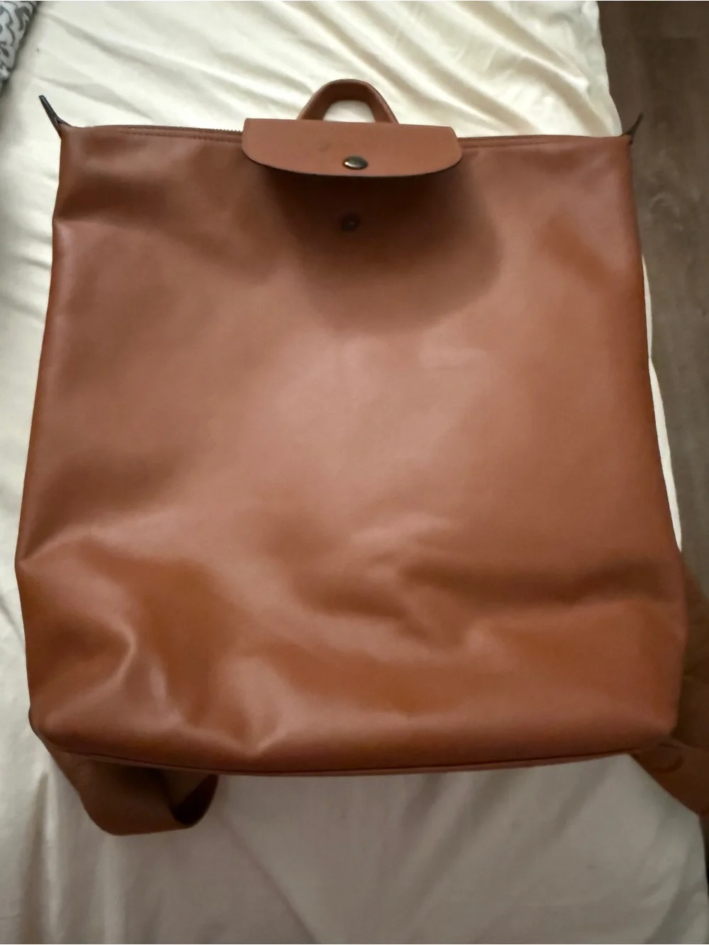 Authentic Longchamp Genuine Leather Backpack in Cognac/Tan 🤎